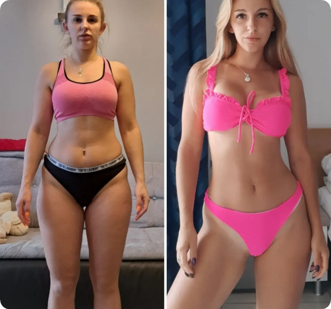 Agnieszka schudła 10 kg z dietą i treningami w domu.