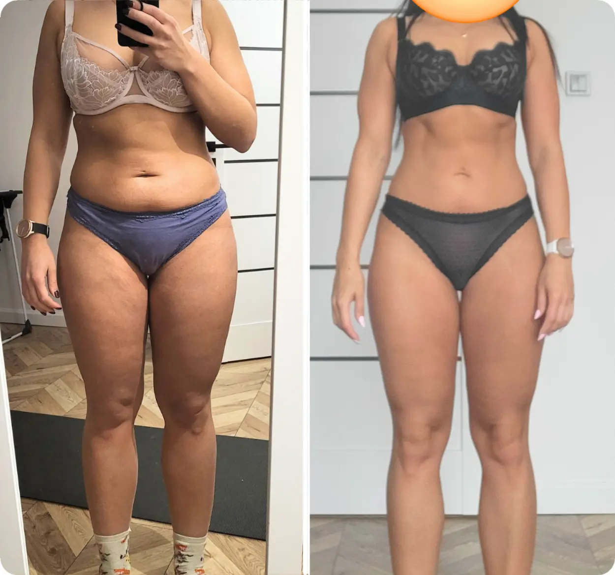 Dominika schudła 7 kg, ćwicząc w domu.