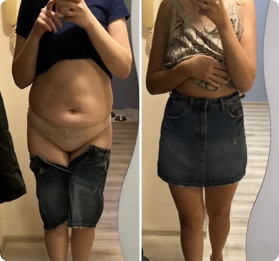 Dominika osiągnęła taki efekt poprzez połączenie naszego planu treningowego i diety.
